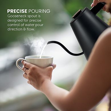 Elite Cuisine 1.05QT Digital Stainless Steel Pour Over Gooseneck Water Kettle