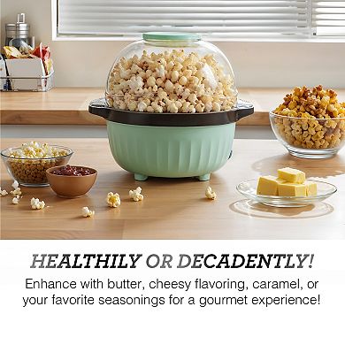 Elite Cuisine 4.5Qt Hot Oil Stirrer Popcorn Popper with Serving Bowl Lid