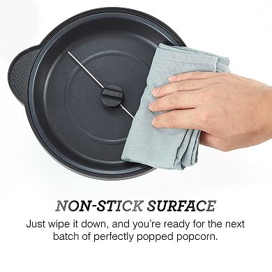 Elite Cuisine 4.5Qt Hot Oil Stirrer Popcorn Popper with Serving Bowl Lid