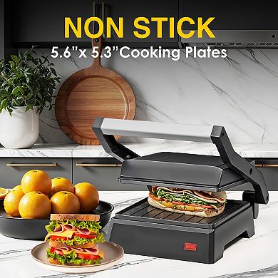 Elite Cuisine Single Slice Electric Panini Press & Grill