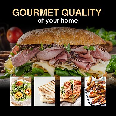 Elite Cuisine Single Slice Electric Panini Press & Grill