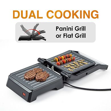 Elite Cuisine Single Slice Electric Panini Press & Grill
