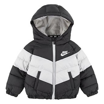 Baby Boys Nike Hooded Chevron Puffer Water Resistant Midweight Jacket