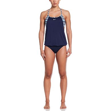 Women's Nike Off Stripe Layered Tankini Swim Top