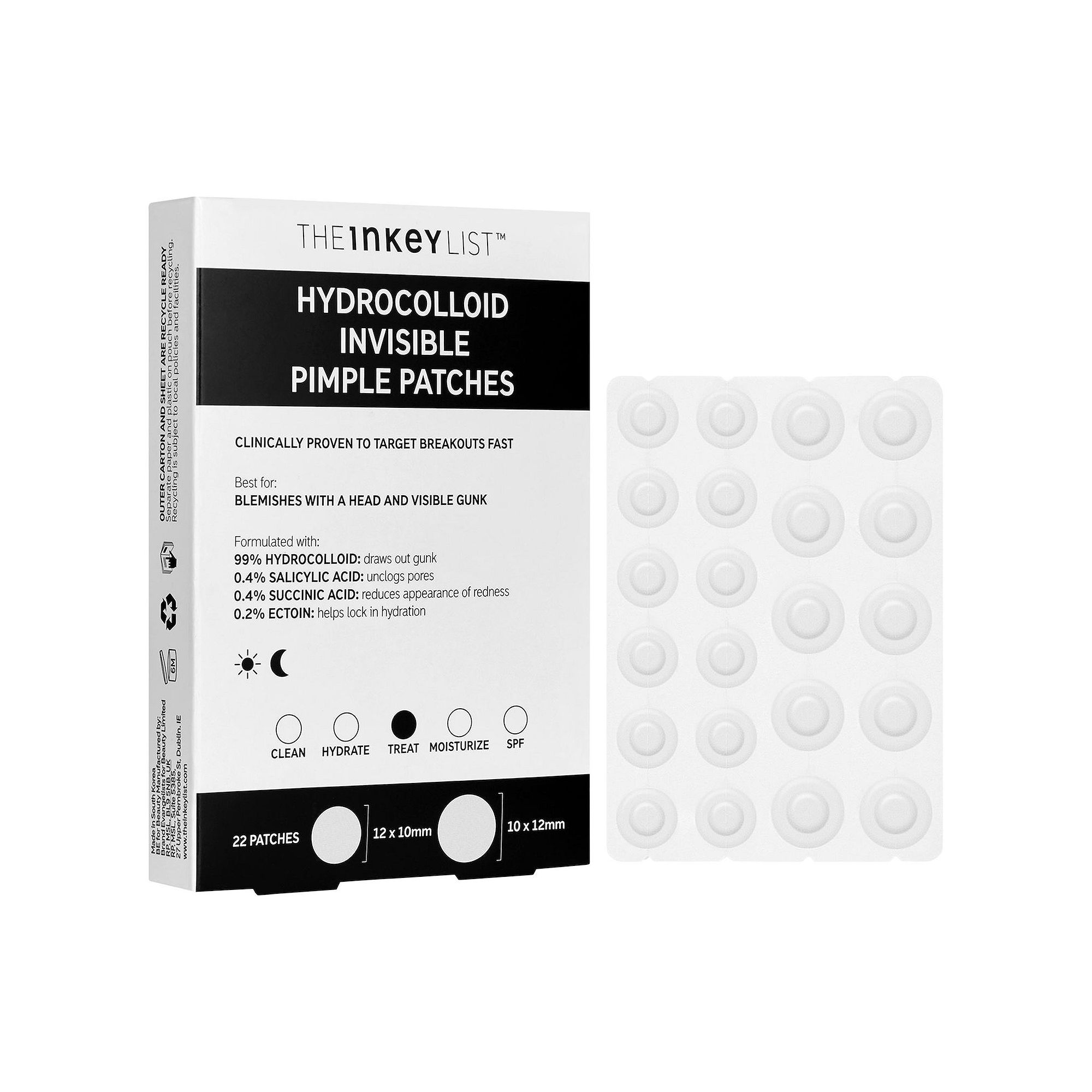 The INKEY List Hydrocolloid Invisible Pimple Patches + Salicylic Acid, Size