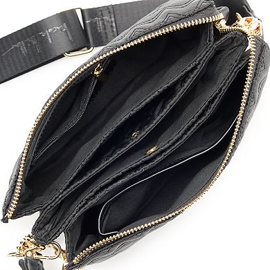 Nicole Miller Triple Compartment Crossbody Bag