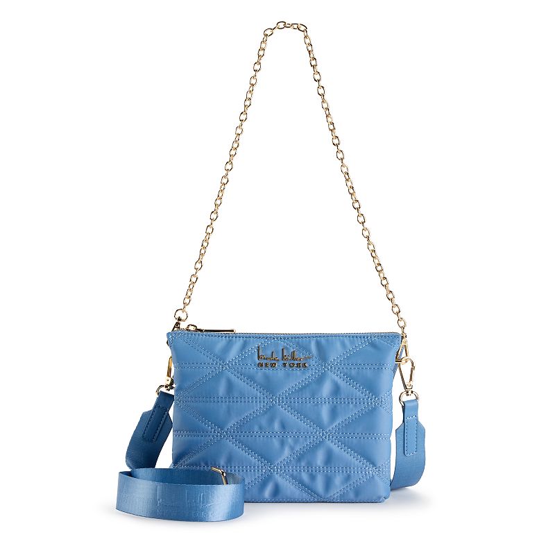 Nicole Miller Triple Compartment Crossbody Bag, Blue