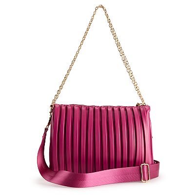 Nicole Miller Pleated Triple Compartment Crossbody Bag