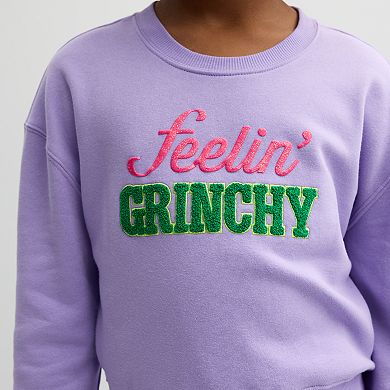 Girls 7-16 eyeshadow Feelin' Grinchy Pullover Top and Skirt Set