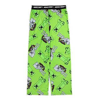 Boys 4-20 Minecraft Creeper vs Skeleton Allover Print Pajama Pants in Regular & Husky