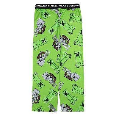 Boys 4-20 Minecraft Creeper vs Skeleton Allover Print Pajama Pants in Regular & Husky