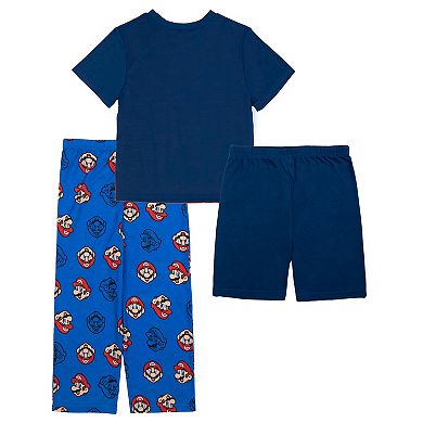 Boys 4-10 Nintendo Super Mario Bros Super Jump 3-Piece Pajama Shirt, Pajama Pants & Pajama Shorts Set