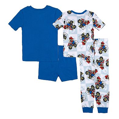 Boys 4-10 Nintendo "Mario Kart" 4-Piece Tops & Bottoms Pajama Set
