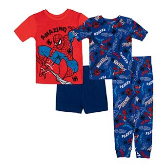 Boys 4-10 Marvel Spider-Man "Spider City" 4 pc Tops & Bottoms Pajama Set
