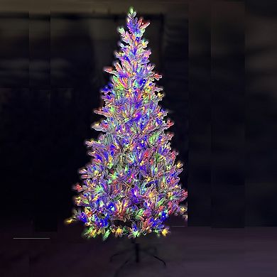 Everlands 7.5-ft. Killington Fir Flocked LED Artificial Christmas Tree