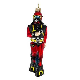 Pinnacle Peak Trading Scuba Diver Diving Polish Glass Christmas Ornament Made In Poland Decoration