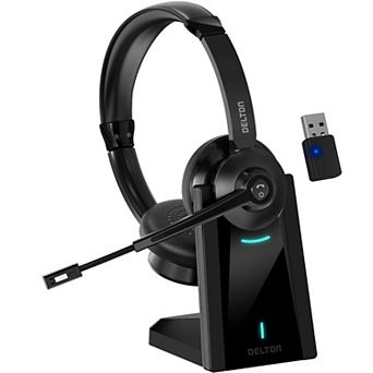 Delton 35x Noise Cancelling Wireless 2-Ear Headset with USB Dongle & Charging Dock (DBTHEAD35XBTDL)