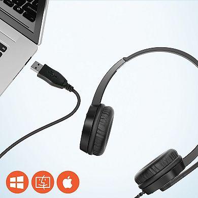 Delton 12y USB Computer Headset, Noise-Isolating Headphones, In-line Volume Control (DWH12Y)