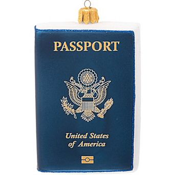 Pinnacle Peak Trading United States Us Travel Passport Glass Christmas Tree Ornament Decoration