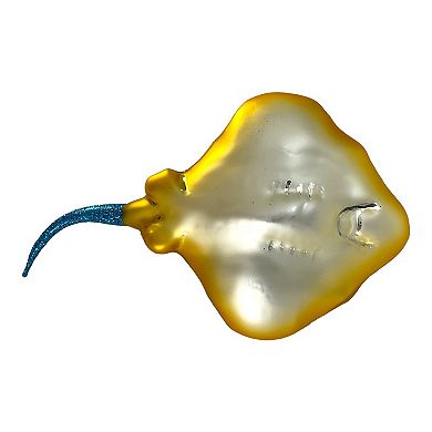 Pinnacle Peak Trading Yellow Spotted Stingray Polish Blown Glass Christmas Ornament Decoration Ray
