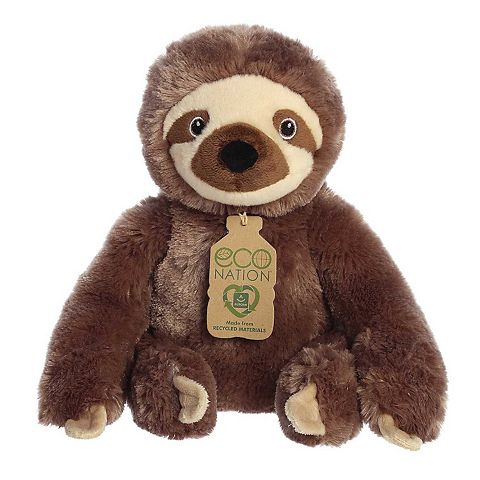 Детские мягкие игрушки Aurora Medium Brown Eco Nation Eco Hugs 12" Sloth Eco-friendly Stuffed Animal