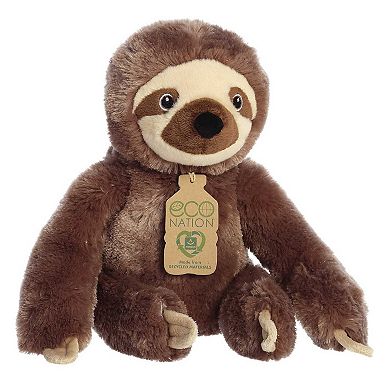 Aurora Medium Brown Eco Nation Eco Hugs 12" Sloth Eco-friendly Stuffed Animal