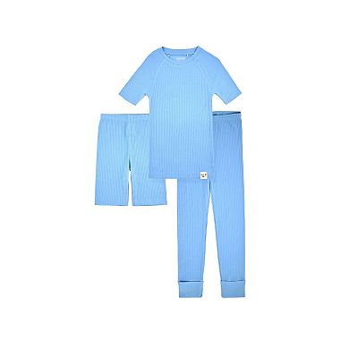 Sleep On It 100% Organic Cotton Rib Knit Snug-fit Multi Piece Pajama Sets For Girls - Big Kids