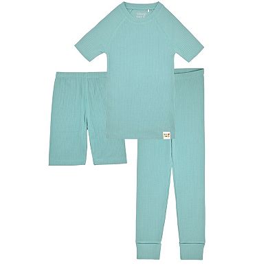 Sleep On It 100% Organic Cotton Rib Knit Snug-fit Multi Piece Pajama Sets For Girls - Big Kids
