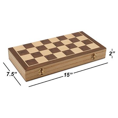 15"x15" Folding Chess Board Game Set with Chess Pieces