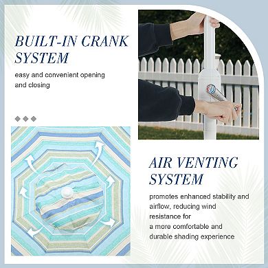 Aoodor 9ft Outdoor Patio Umbrella with Tilt and Crank Features
