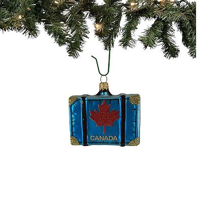 Pinnacle Peak Trading Ottawa Canada Travel Suitcase Polish Glass Christmas Ornament