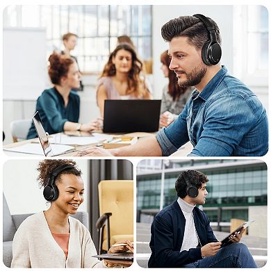 Delton M101D Bluetooth Headphones, Wireless Over-Ear Headset for Home/Office (DBHM101D)