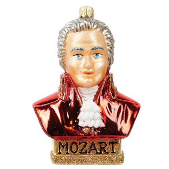 Pinnacle Peak Trading Mozart Polish Mouth Blown Glass Christmas Ornament Famous Composer Decoration