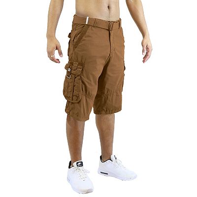 Men's Blu Rock Distressed Cargo Shorts With Belt