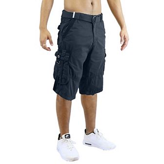 Men's Blu Rock 13.5" Distressed Cargo Shorts With Belt