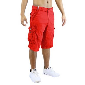 Men's Blu Rock 13.5" Distressed Cargo Shorts With Belt