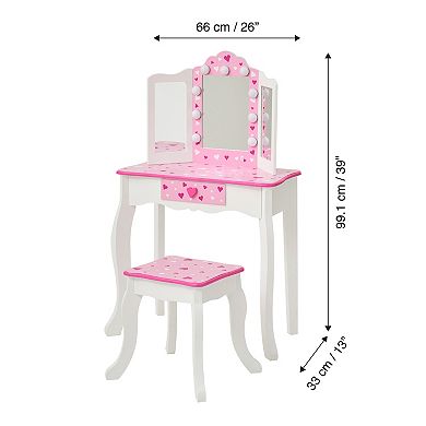 Fantasy Fields Sweethearts LED Vanity Table & Stool