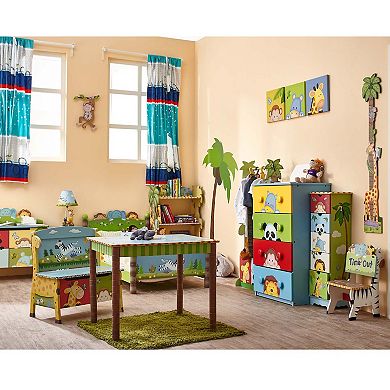 Fantasy Fields Kids 3-Tier Safari Bookshelf with Drawer