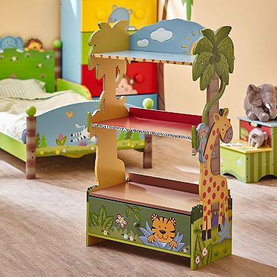 Fantasy Fields Kids 3-Tier Safari Bookshelf with Drawer