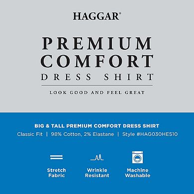 Big & Tall Haggar Premium Comfort Wrinkle Resistant Dress Shirt