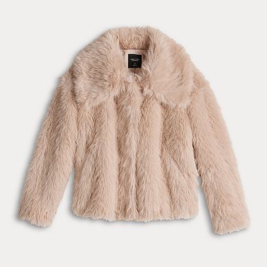 Women's Simply Vera Vera Wang Cropped Faux-Fur Coat