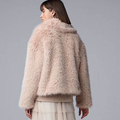Women's Simply Vera Vera Wang Cropped Faux-Fur Coat