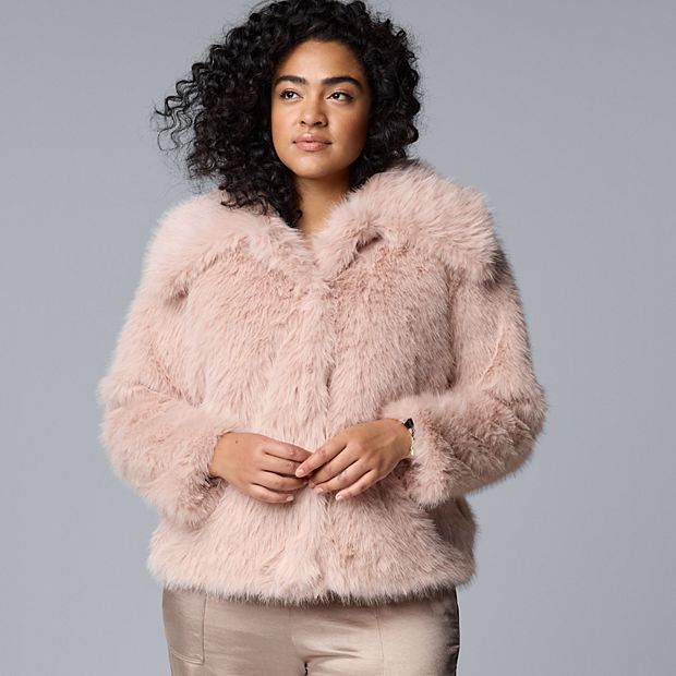 Fur coat womens plus size on sale