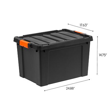 Iris 4-Pack 19 Galon Heavy Duty Garage Storage Bins with Lids
