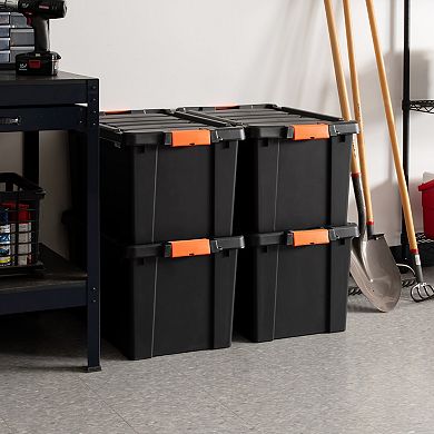 Iris 4-Pack 19 Galon Heavy Duty Garage Storage Bins with Lids