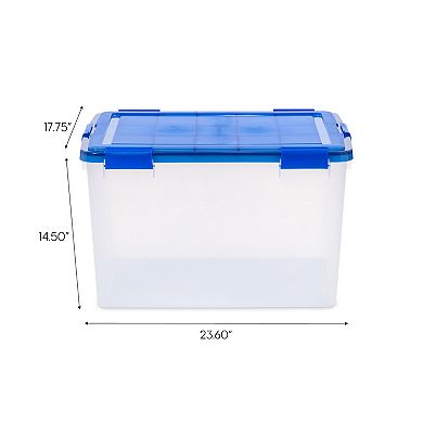 Iris 3-Pack 74 Quart Airtight Plastic Storage Bins with Lids