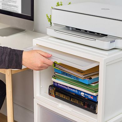 Iris 3-Pack Plastic Storage Drawers with Sliding Doors