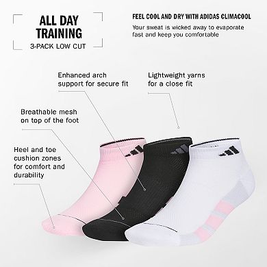 Men's adidas All Day Training 3-Pack Low Cut Socks