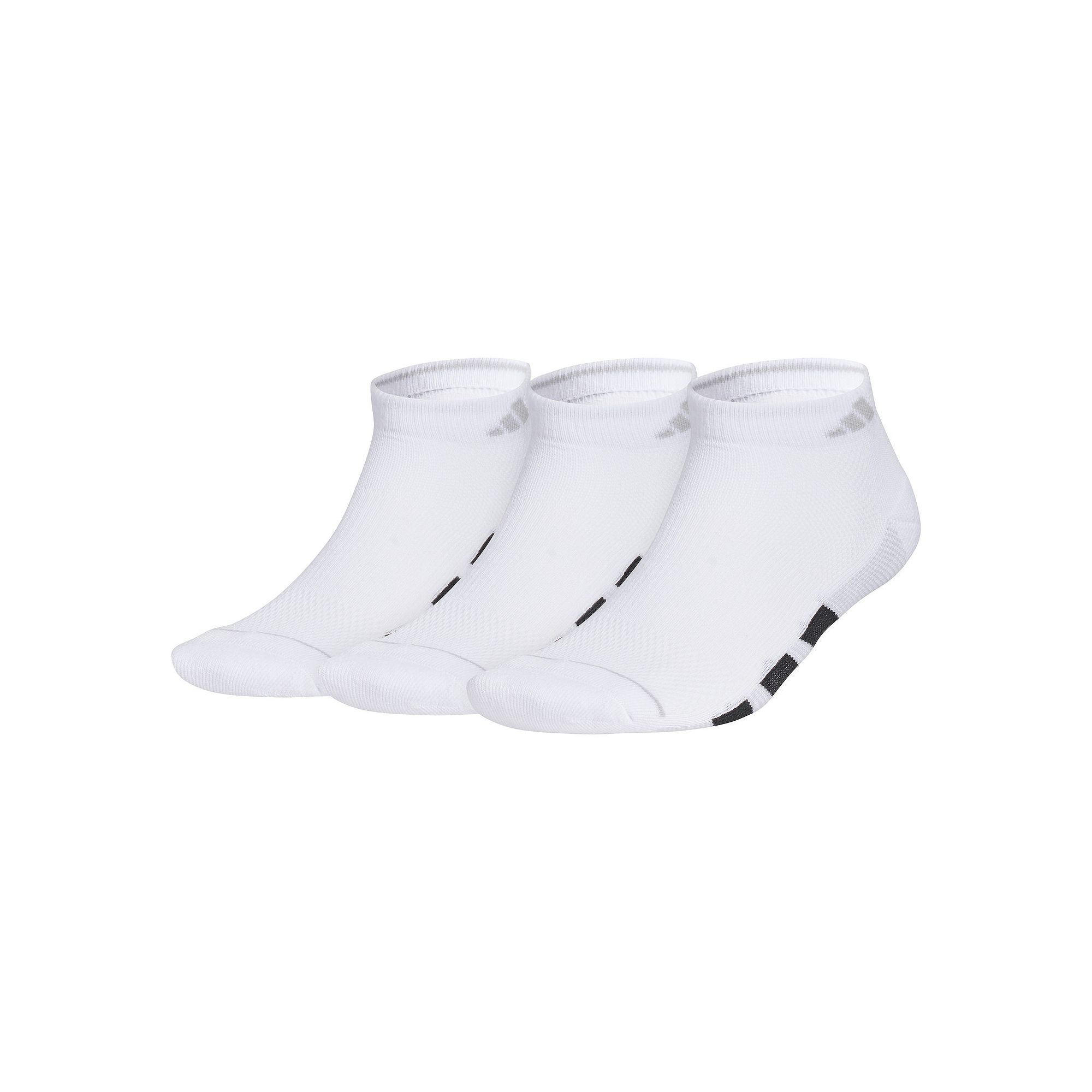 Mens adidas All Day Training 3-Pack Low Cut Socks, Size: 6-12, White Black