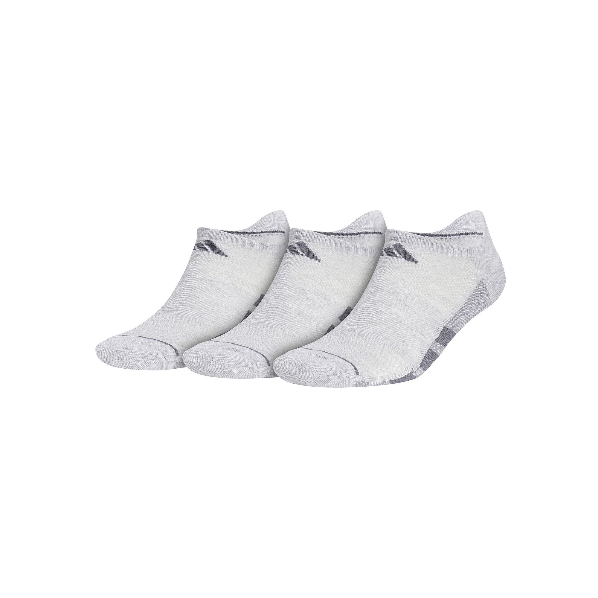 Mens adidas All Day Training 3-Pack No Show Socks, Size: 12-15, Cool Grey 